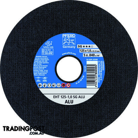 Ultra Thin Cutting Wheel EHT 125mm 5'' Aluminium Pferd 61341115-5 Pack of 5