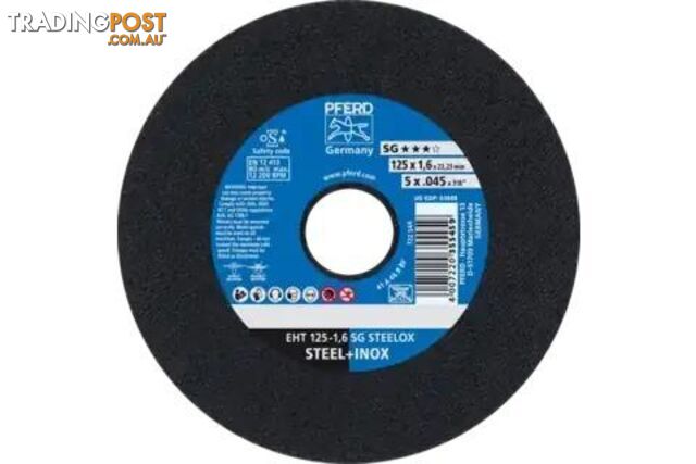 Flat Cut-Off Wheel 5" EHT 125mm 1.6mm Inox Pferd 61341122