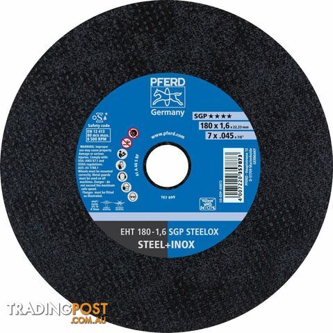 Flat Cut-Off Wheel 7'' EHT 180mm x 1.6mm Inox Ultra Thin Pferd 61343122