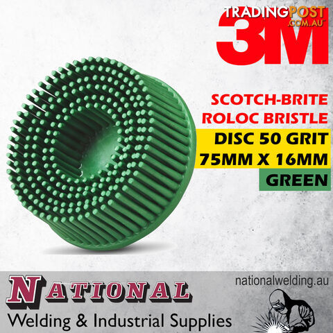 Scotch-Brite Roloc Bristle Disc 50 Grit 75mm x 16mm Green 3M 61500132198 - photo 2 of 4