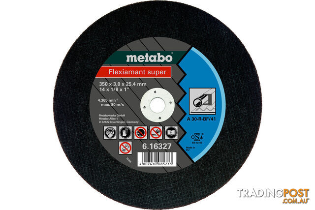 Cutting Disc Flexiamant Super 350 X 3.0 X 25.4 Steel TF 41 616327000 Pack of 10
