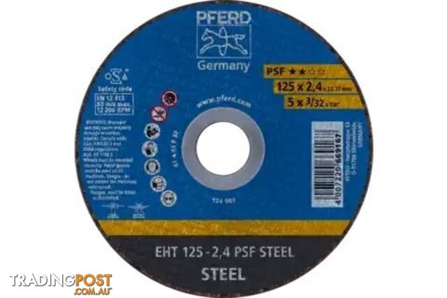 Flat Cut-Off Wheel EHT 125-2.4 PSF Steel Pferd 61719026