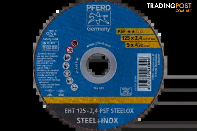 Cut-off wheel EHT 125x2.4x22.23 mm PSF STEELOX Pferd 61721122- pkt 25