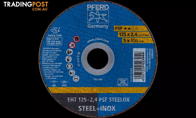 Cut-Off Wheels Psf Steelox EHT 125-2.4 PSF Steelox Pferd 61721122 - Pkt 5