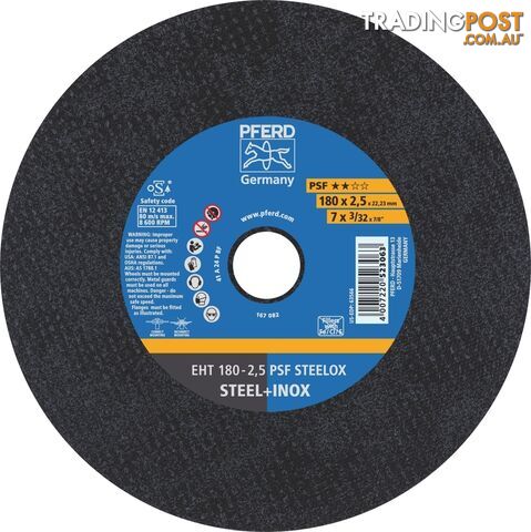 Flat Cut-Off Wheel Gp Eht 180-2.5 Psf Steel/Inox Pferd 61726122