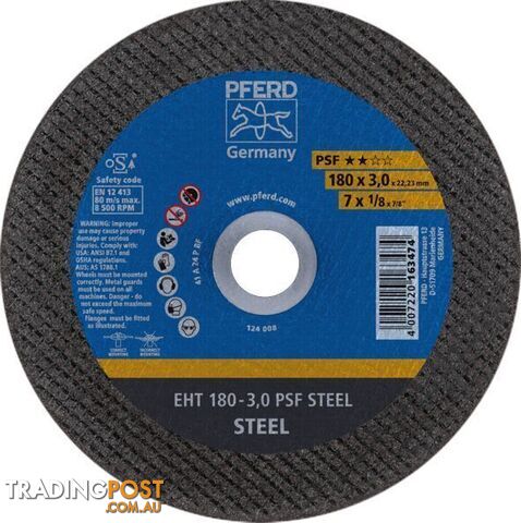 Flat Cut-Off Wheel EHT 178-3.0 A 24 P PSF GP-Steel Pferd 61726222 Each