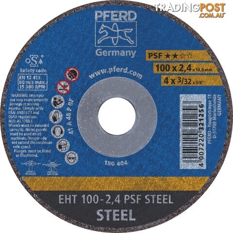 Flat Cut-Off Wheel EHT 100-2.4 A 46 P PSF GP-Steel Pferd 61741116 Each