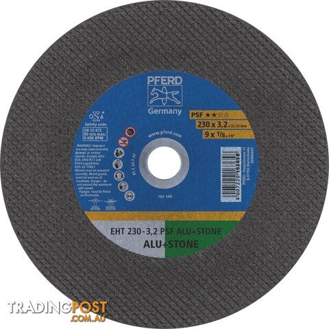 Flat Cut-Off Wheel GP - STONE EHT 230-3.2 C 24 P PSF Pferd 61828222 Pack of 25