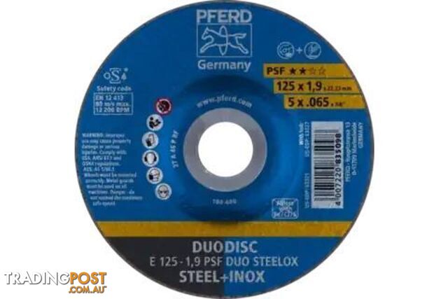 DuoDisc Cut-Off/Grinding Disc E 125-1,9 PSF DUO STEELOX Pferd 62012630