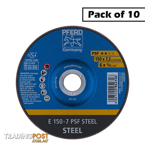 Grinding Wheel GP Depressed Centre PSF Steel 150mm Pferd 62015628-10