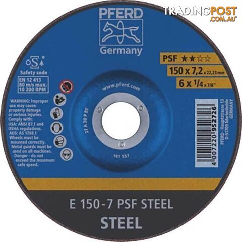Grinding Wheel GP Depressed Centre PSF Steel 150mm Pferd 62015628