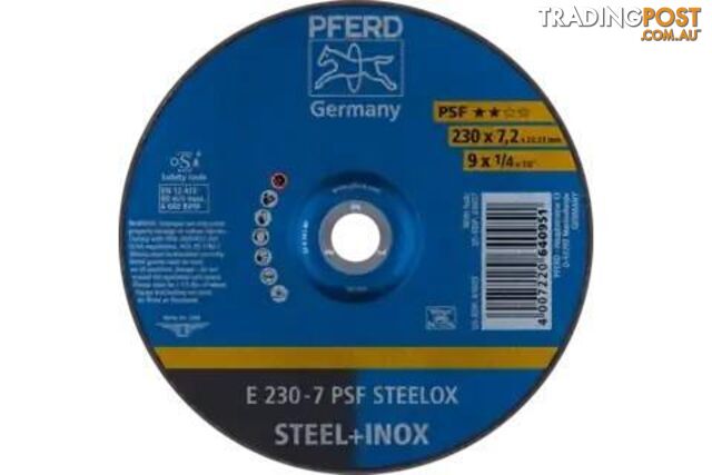 Grinding Wheel GP Centre Steelox for Steel/Stainless Steel E 230mmx7.2x22.23mm...