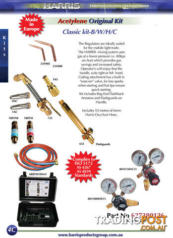Harris Original Classic Oxy/Acet Kit  with side entry regulator - photo 2 of 2