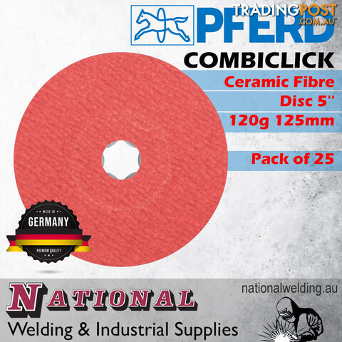 Combiclick Ceramic Fibre Disc 5''CC-FS 125 CO-COOL 120g Pferd 64193112-25 Pack of 25 - photo 2 of 5