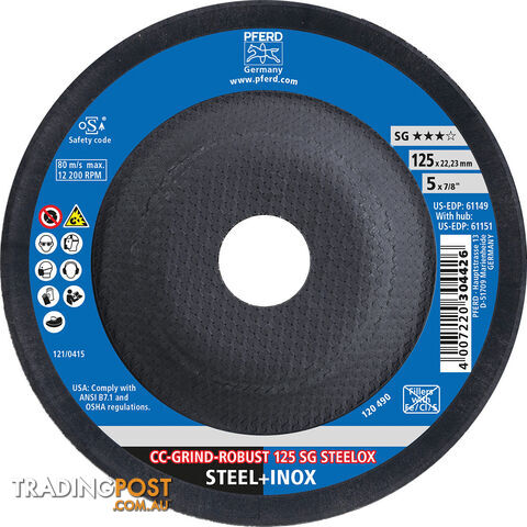 CC Grind Robust Grinding Disc 125mm SG Steelox Pferd 64195125