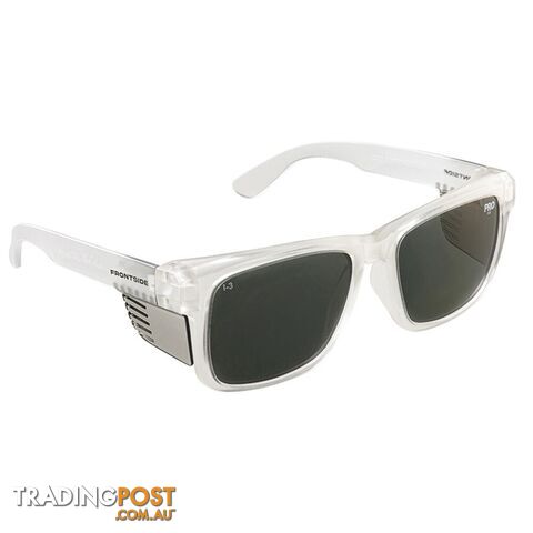 Safety Glasses Frontside Polarised Smoke Lens With Clear Frame 6512 651_C2