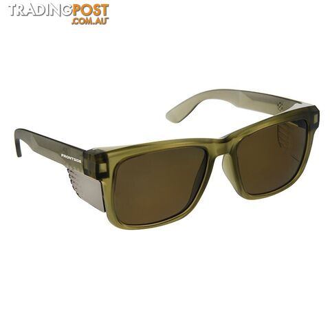 Safety Glasses Frontside Polarised Smoke Lens With Khaki Frame 6519 651_K9