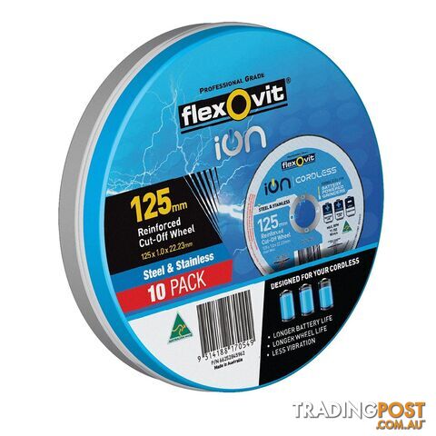Cordless Ion Cut Off Wheel 125mm 22.23mm 1mm 10pack Flexovit® 66252839399