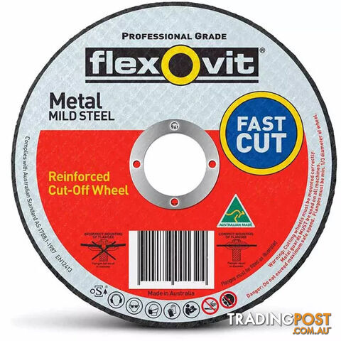 Cutting Disc 180 x 2.5 x 22.23 mm Mild Steel Right Angle Type 41 AO Flexovit...
