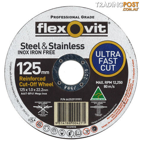 Cut-Off Wheel 125 x 1.0 x 22.23mm Ultra Fast Cut Steel/Inox Type 41 AO...
