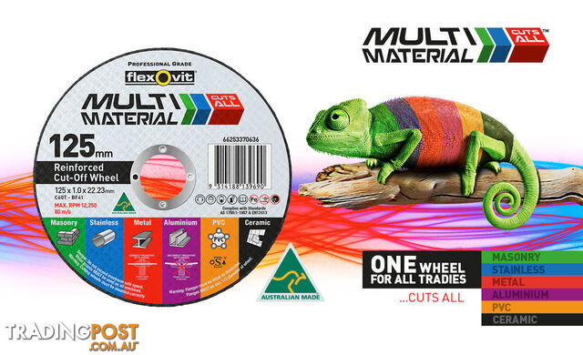 Multi-Material Ultra Thin Cut-Off Wheel 125 x 1.0 x 22.2mm Type 41 AO FlexOvit...