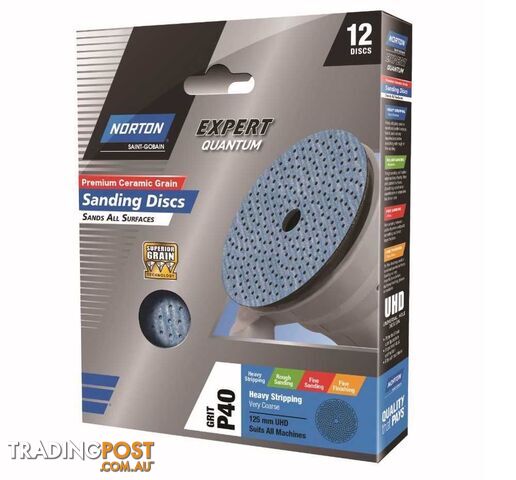 Sanding Disc 125mm x MH 12PK V/CRSE P40 66261113984 Pkt : 12