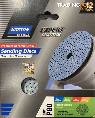 Sanding Disc 125mm UHD Expert Quantum Rough Sanding P80 grit Norton 66261113985...