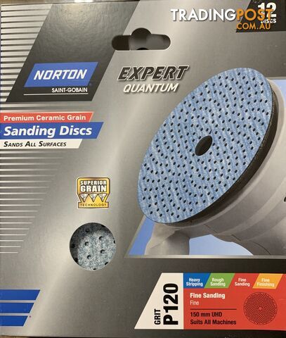 Sanding Disc 150mm UHD Expert Premium Fine Sanding P120 grit Norton 66261113994...
