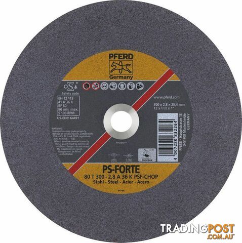 Cut-Off Wheels 12'' 300mm Slow Speed Large Diameter Steel Pferd 66323074