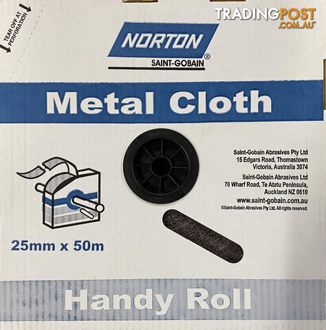 Metal Cloth Sanding Roll 25mm X 50m 40-Grit Handy Roll Norton 66623320800 - photo 2 of 2