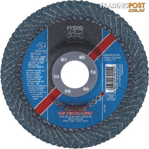 Polifan Flap Disc SGP M Zirconia - Steel / Inox PFR 125 Z 40 SGP-Curve M Pferd...