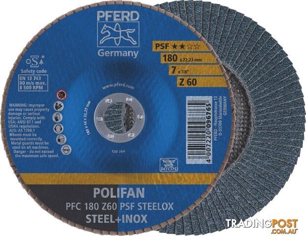 Polifan Flap Disc 180mm 7" 60G GP Inox Zirconia 67766185