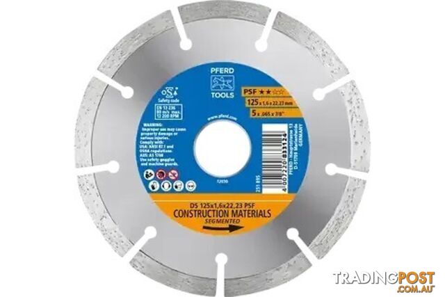 Diamond Cut-Off Wheel Segmented Type General Purpose DS125 X 1.6 X 22.23 PSF...