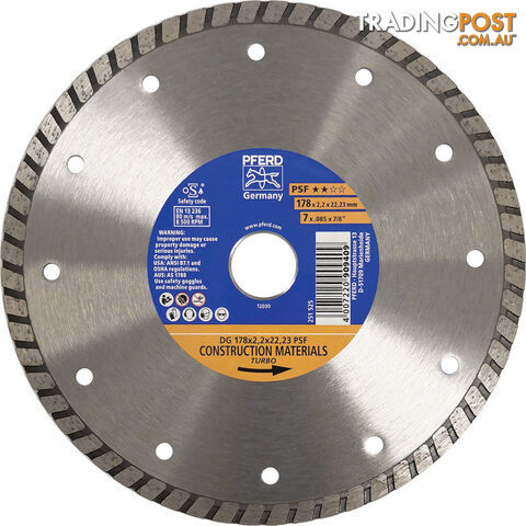 Diamond Cut Off Wheel Gp Turbo Type Dg 178 X 2.2 X 22.23 Psf Pferd 68300048