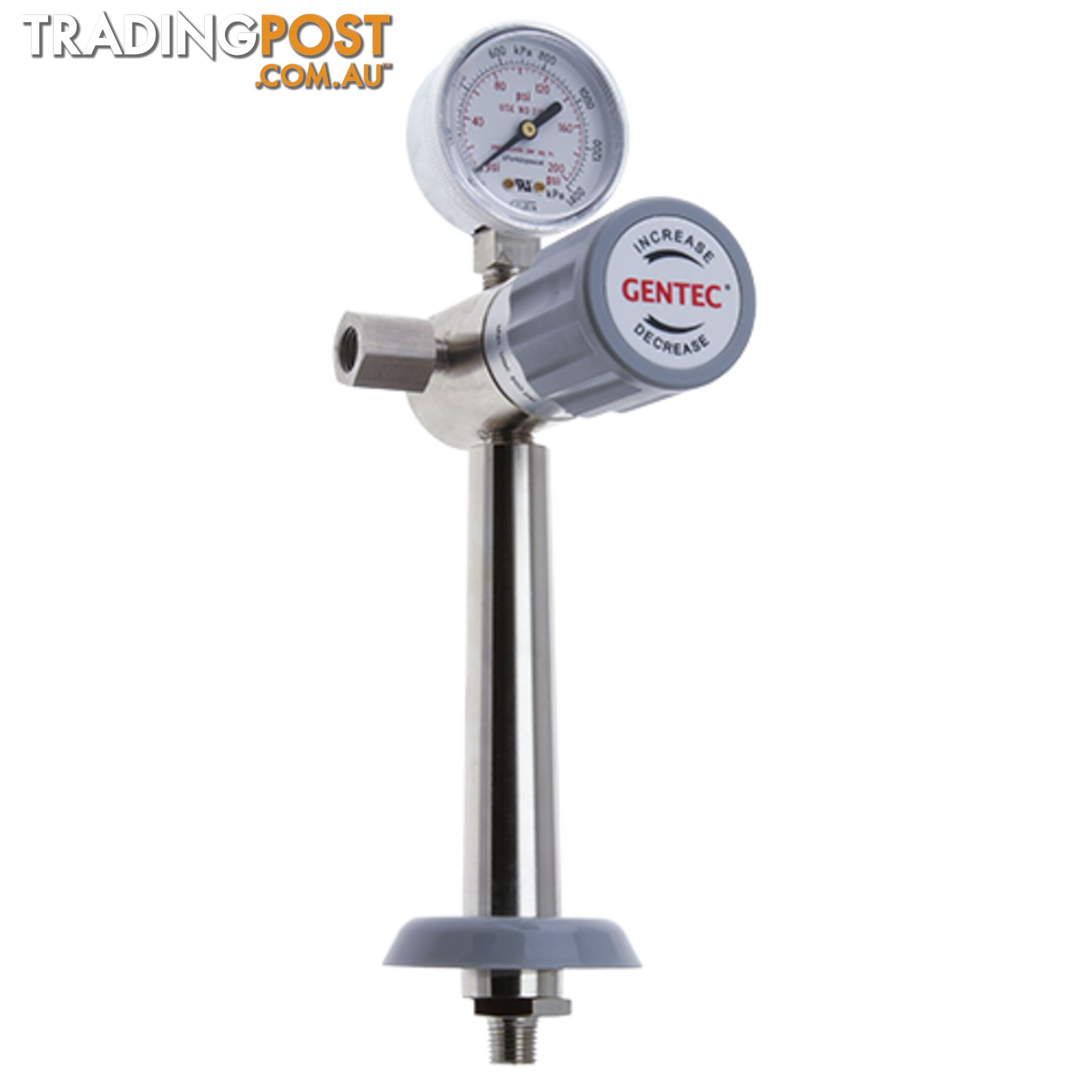 LRM Gentec Bench Mounted Regulator Ball valve+Reg Chrome Plated