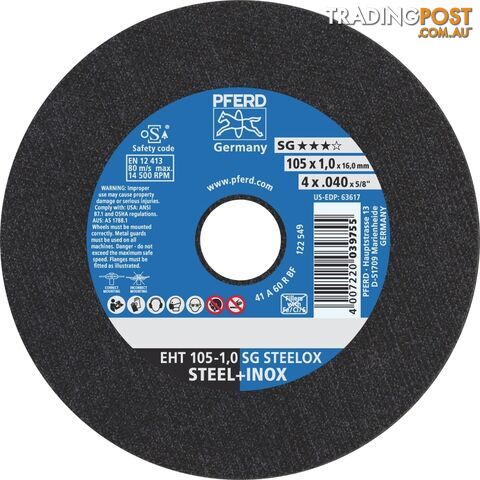 Cut-Off Wheel Ultra-Thin EHT 105mm X 1.0mm Premium - Inox Stainless Steel Pferd...