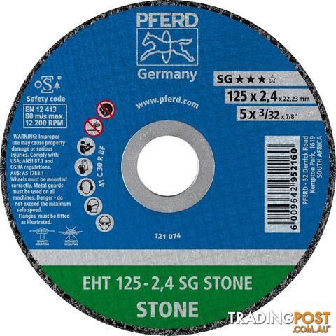 Flat Cut Off Wheel Stone EHT 125-2.4 C 30 R SG Pferd Pack of 25 69902056