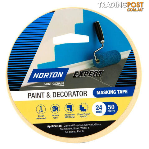 Paint & Decorator Masking Tape 24mm X 50m Norton 69957341714