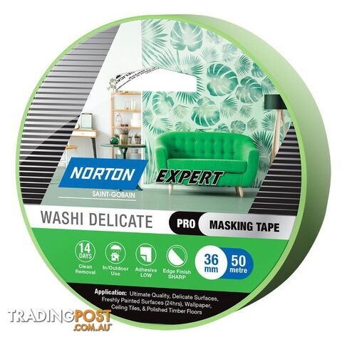 NORTON® EXPERT Washi Delicate Masking Tape 36mm x 50m Roll 69957341735