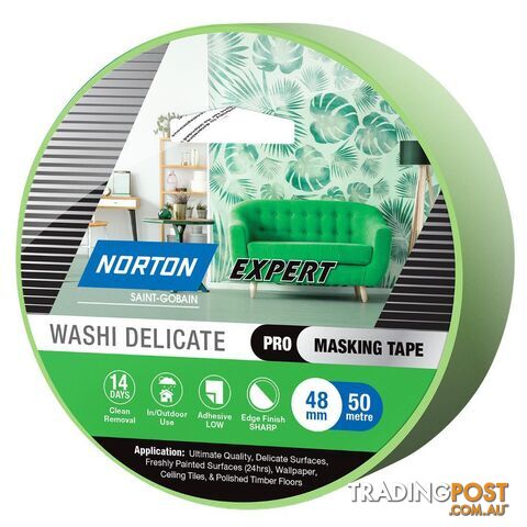 NORTON® EXPERT Washi Delicate Masking Tape 48mm X 50m Roll 69957341736