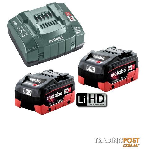 5.5 Ah x 2 LiHD Battery and ASC 145 Fast Charger Kit Metabo AU62738105