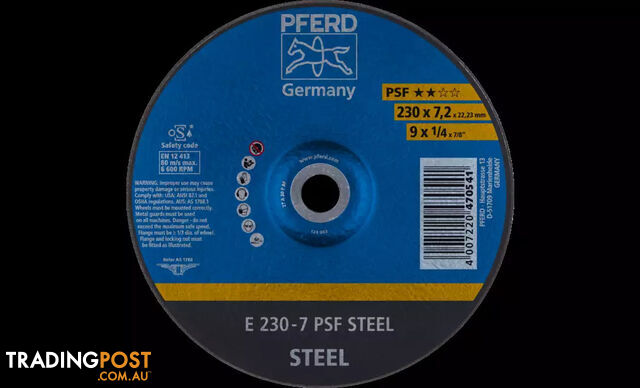 Grinding Wheels universal Line PSF E 230-7 PSF Steel Pfred 62023634 - Pack of 1