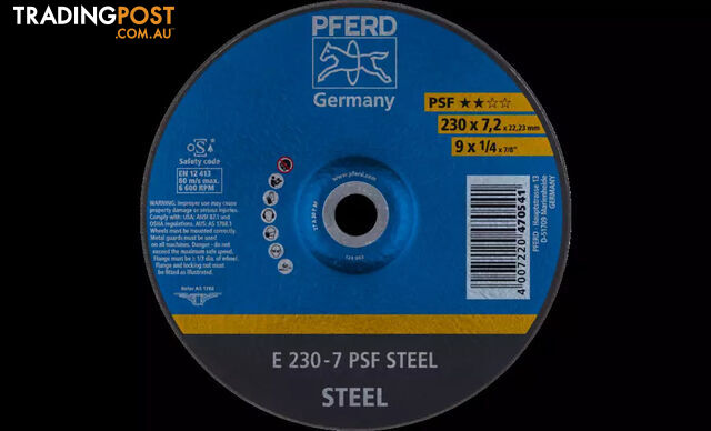 Grinding Wheels universal Line PSF E 230-7 PSF Steel Pfred 62023634 - Pack of 1