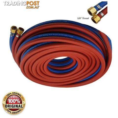 Harris Oxy /Acetylene 15 Metres 6mm Twin Hose With Fittings 6RBTH15MF