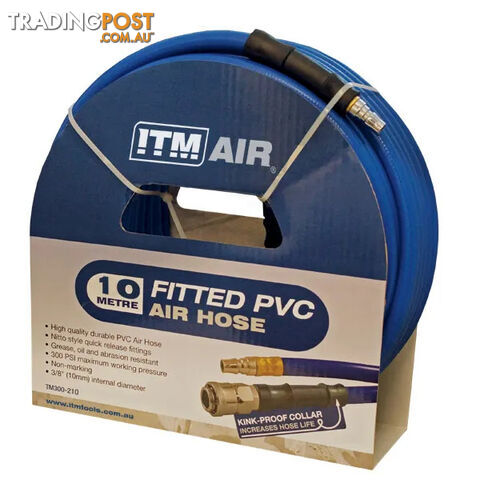 PVC Air Hose 10mm x 10 Metres Comes With Couplers TM300-210