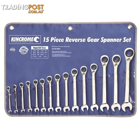 Combination Gear Spanner Set 15 Piece Kincrome K3015