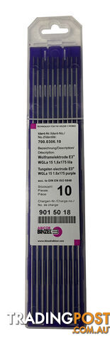 1.6mm E3 Tig Tungsten Electrode Binzel 700.0306.10 Pkt : 10