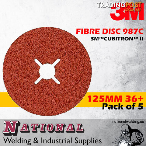 Fibre Disc 987C 125mm 36+ 3M™Cubitron™ II 7000028193 Pack of 5 - photo 2 of 3