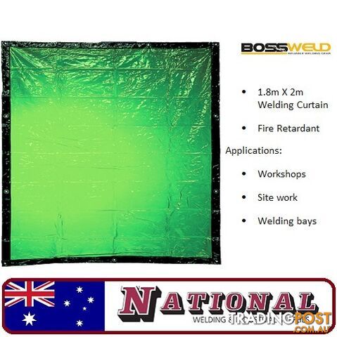 Welding Curtain / Screen 1.8 Metres X 2.0 Metres Green 700102