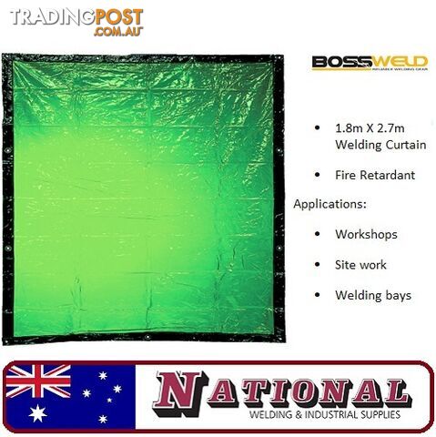 Welding Curtain / Screen 1.8 Metres X 2.7 Metres Green 700103